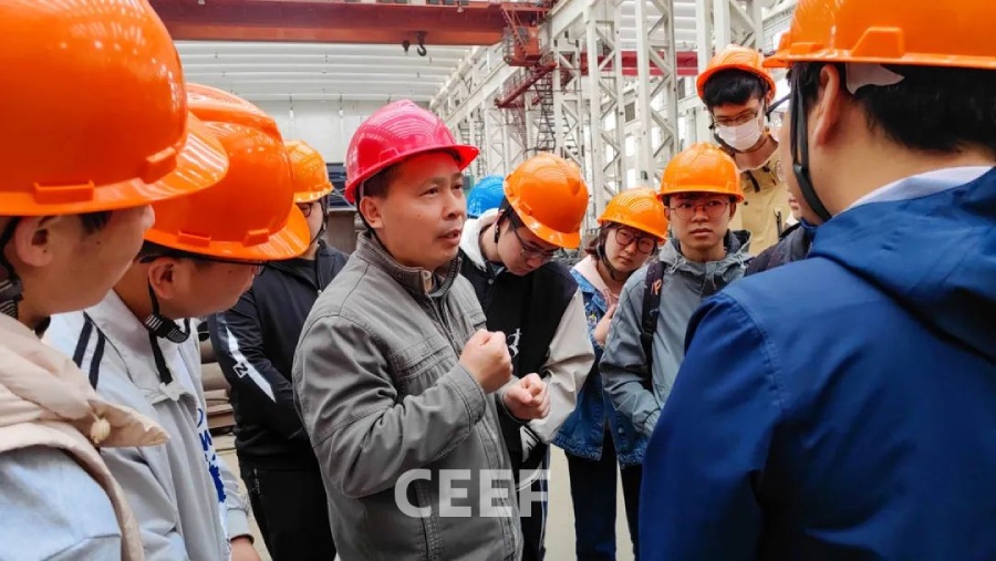 University mechanical engineering students toured the CEEF plant to study thermal oil heater fabrication